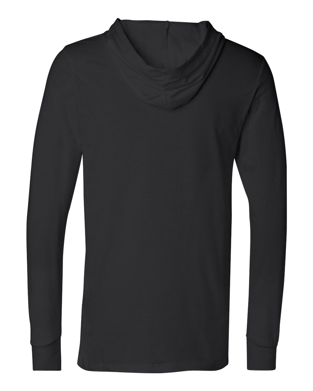 BELLA + CANVAS Jersey Hooded Long Sleeve Tee 3512 #color_Black