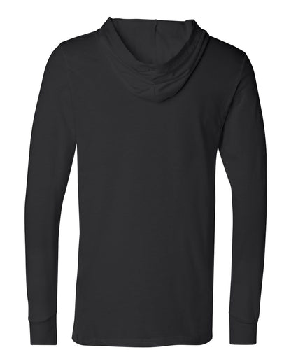 BELLA + CANVAS Jersey Hooded Long Sleeve Tee 3512 #color_Black