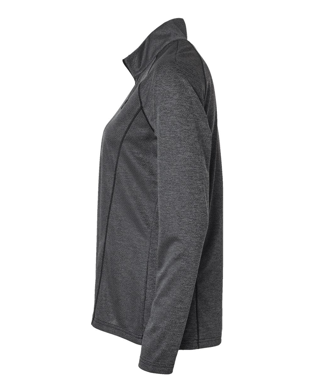 Adidas A594 Women's Space Dyed Quarter-Zip Pullover #color_Black Melange