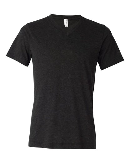 BELLA + CANVAS Triblend V-Neck Short Sleeve Tee 3415 #color_Charcoal Black Triblend