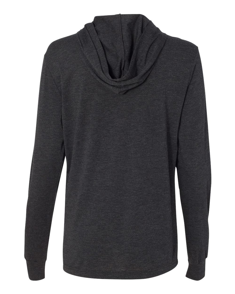 BELLA + CANVAS Jersey Hooded Long Sleeve Tee 3512 #color_Charcoal Black Triblend