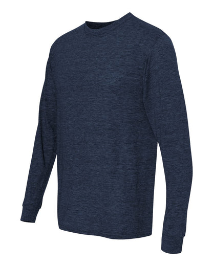 JERZEES Dri-Power® Long Sleeve 50/50 T-Shirt 29LSR #color_Vintage Heather Navy