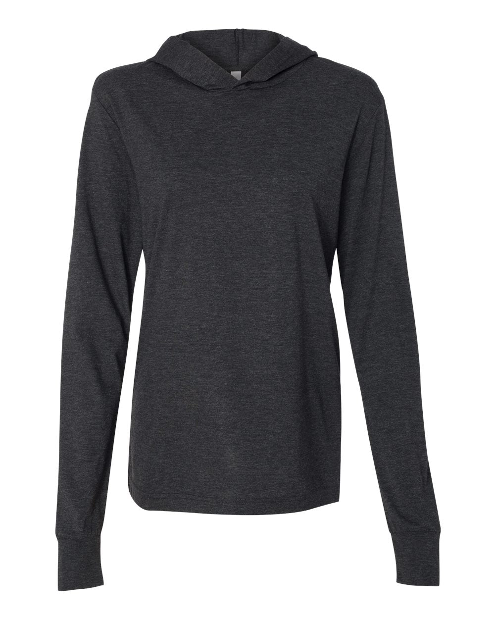 BELLA + CANVAS Jersey Hooded Long Sleeve Tee 3512 #color_Charcoal Black Triblend