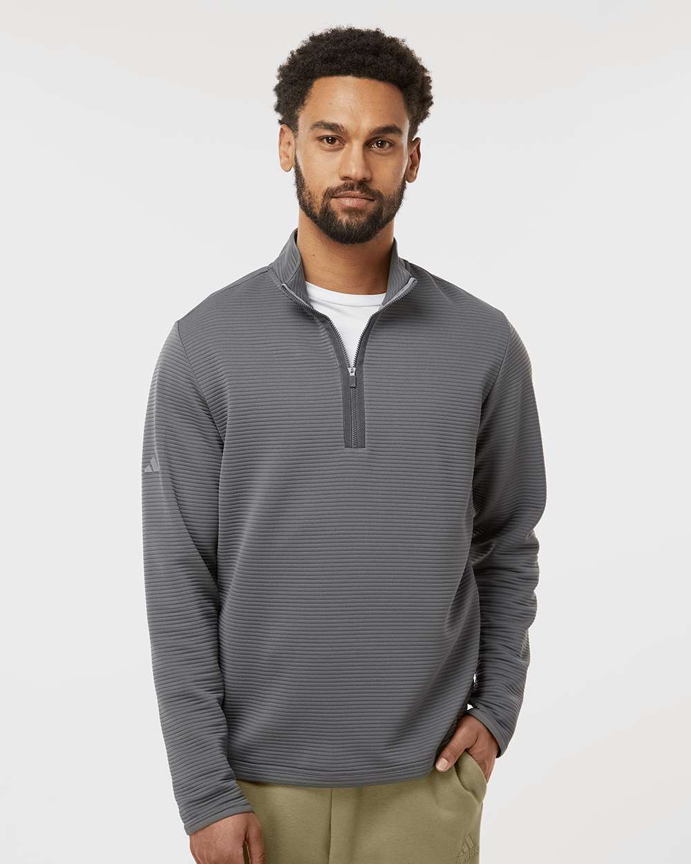 Adidas A588 Spacer Quarter-Zip Pullover #colormdl_Grey Five