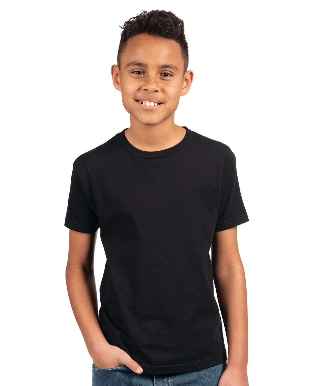 Next Level Youth Cotton T-Shirt 3310 #colormdl_Black
