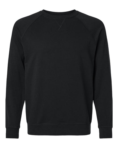 Next Level Laguna Raglan Crewneck Sweatshirt 9000 #color_Black