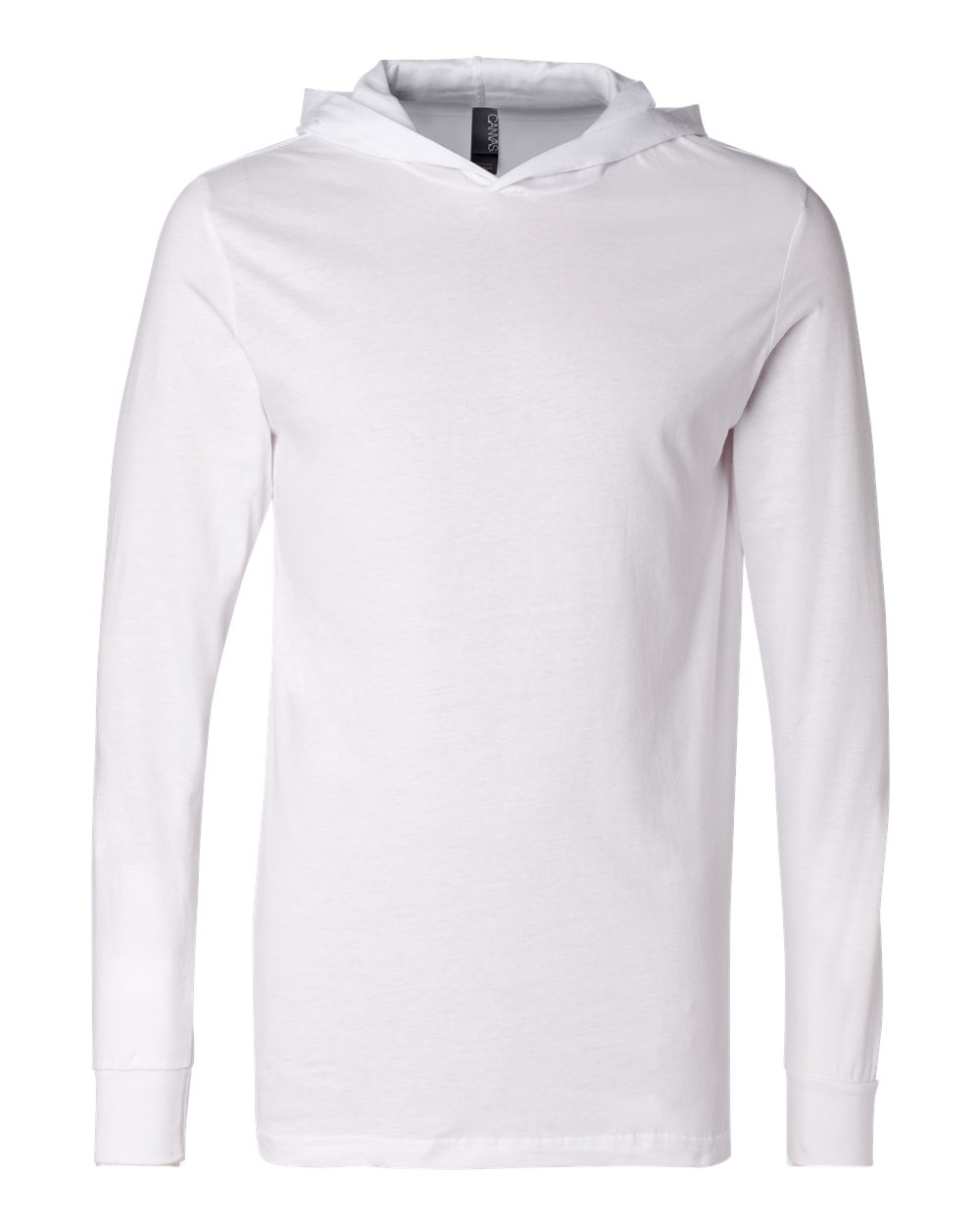 BELLA + CANVAS Jersey Hooded Long Sleeve Tee 3512 #color_White