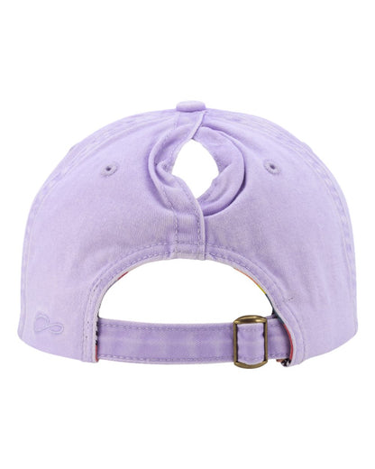 Infinity Her Women's Pigment-Dyed with Fashion Undervisor Cap CASSIE #color_Lavender/ Stripes
