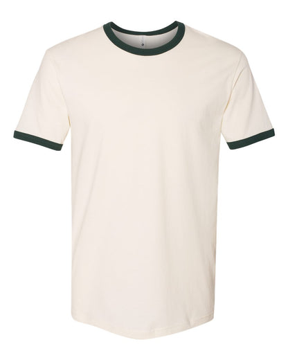 Next Level Cotton Ringer T-Shirt 3604 #color_Natural/ Forest Green