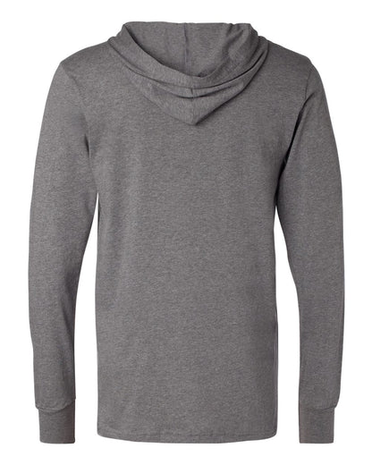 BELLA + CANVAS Jersey Hooded Long Sleeve Tee 3512 #color_Deep Heather