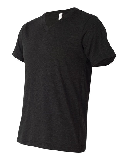 BELLA + CANVAS Triblend V-Neck Short Sleeve Tee 3415 #color_Charcoal Black Triblend