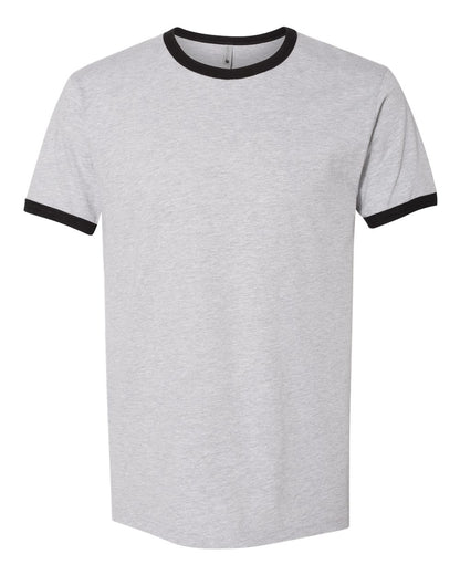 Next Level Cotton Ringer T-Shirt 3604 #color_Heather Grey/ Black
