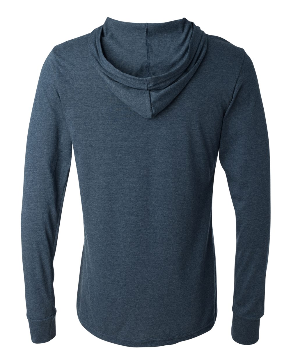 BELLA + CANVAS Jersey Hooded Long Sleeve Tee 3512 #color_Heather Navy