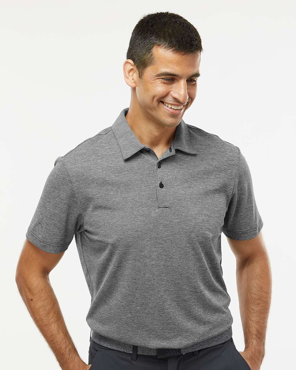 Adidas A582 Heathered Polo Shirt #colormdl_Black Melange