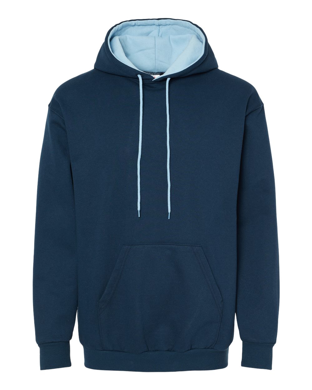 King Fashion Two-Tone Hooded Sweatshirt KF9041 #color_Navy/ Light Blue