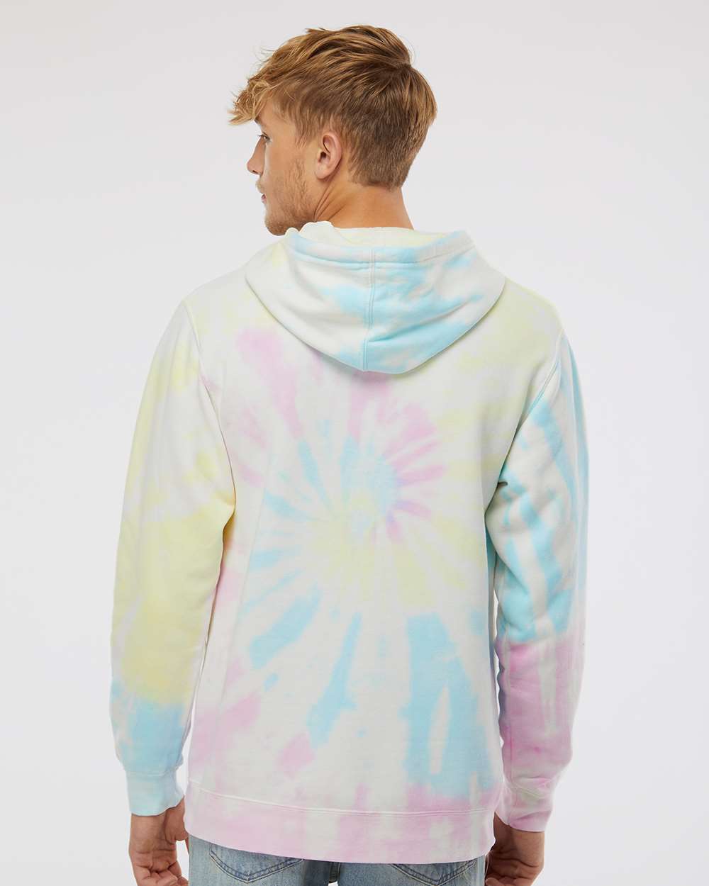 Independent Trading Co. Unisex Midweight Tie-Dyed Hooded Sweatshirt PRM4500TD #colormdl_Tie Dye Sunset Swirl
