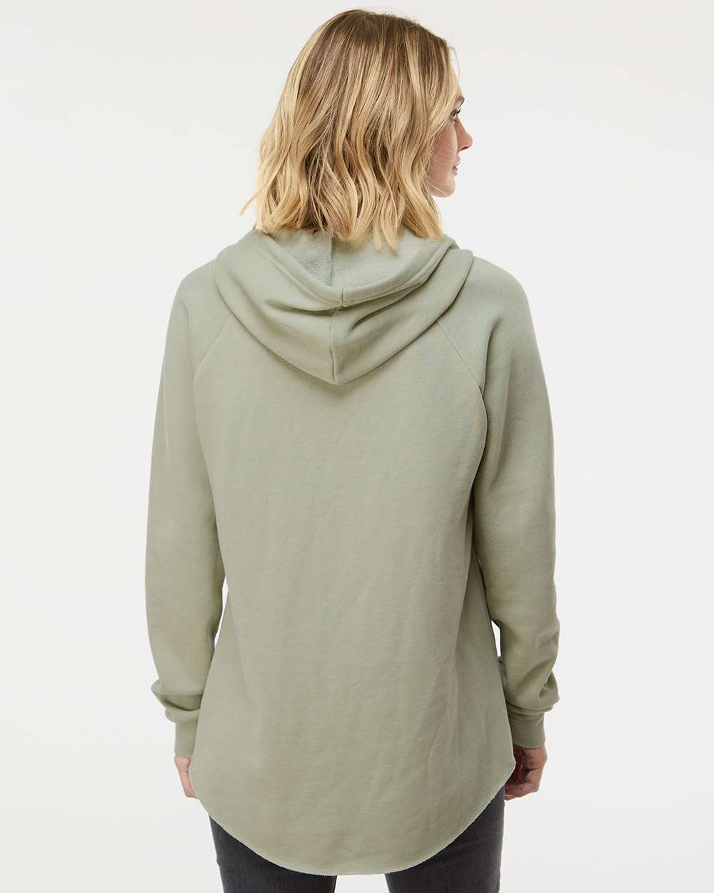 Independent Trading Co. Women’s Lightweight California Wave Wash Hooded Sweatshirt PRM2500 #colormdl_Sage