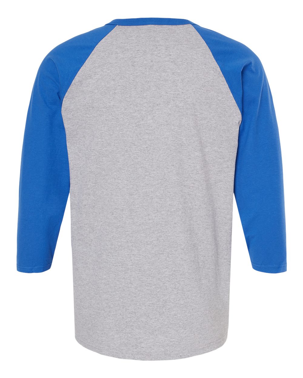 M&O Raglan Three-Quarter Sleeve Baseball T-Shirt 5540 #color_Sport Grey/ Royal