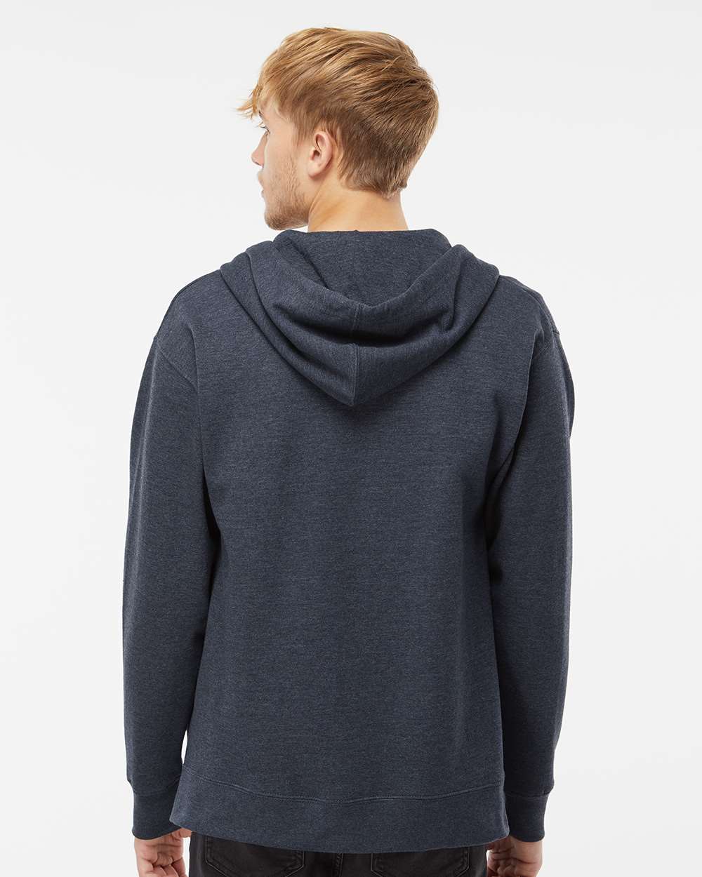 Independent Trading Co. Midweight Full-Zip Hooded Sweatshirt SS4500Z #colormdl_Classic Navy Heather