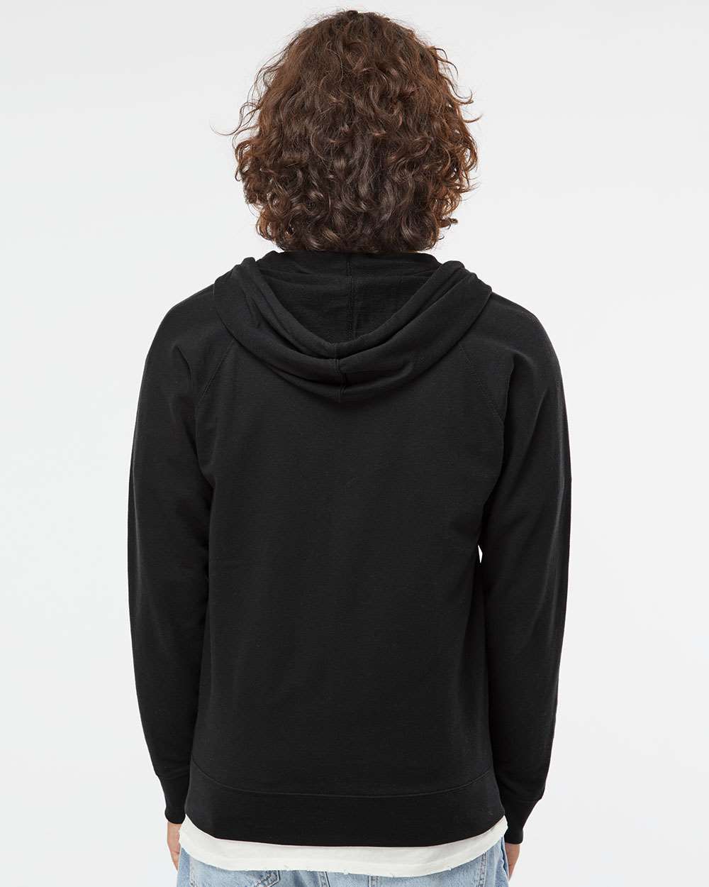 Independent Trading Co. Icon Unisex Lightweight Loopback Terry Full-Zip Hooded Sweatshirt SS1000Z #colormdl_Black
