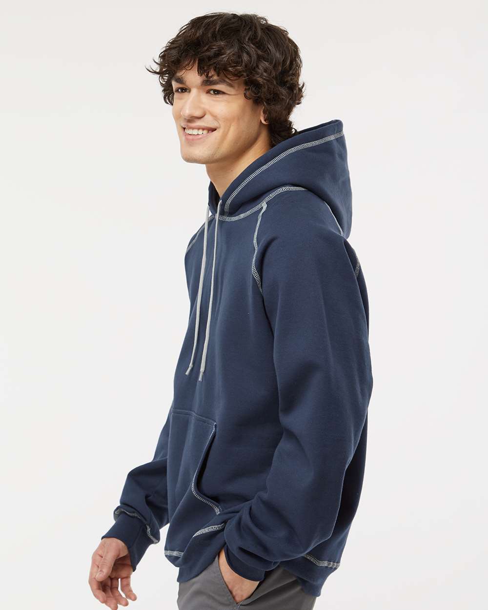 King Fashion Extra Heavy Hooded Pullover KP8011 #colormdl_Navy