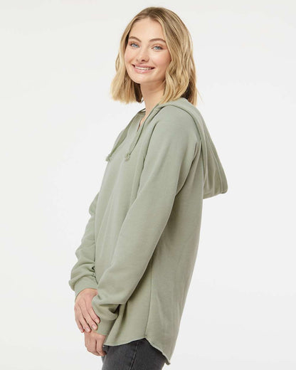 Independent Trading Co. Women’s Lightweight California Wave Wash Hooded Sweatshirt PRM2500 #colormdl_Sage
