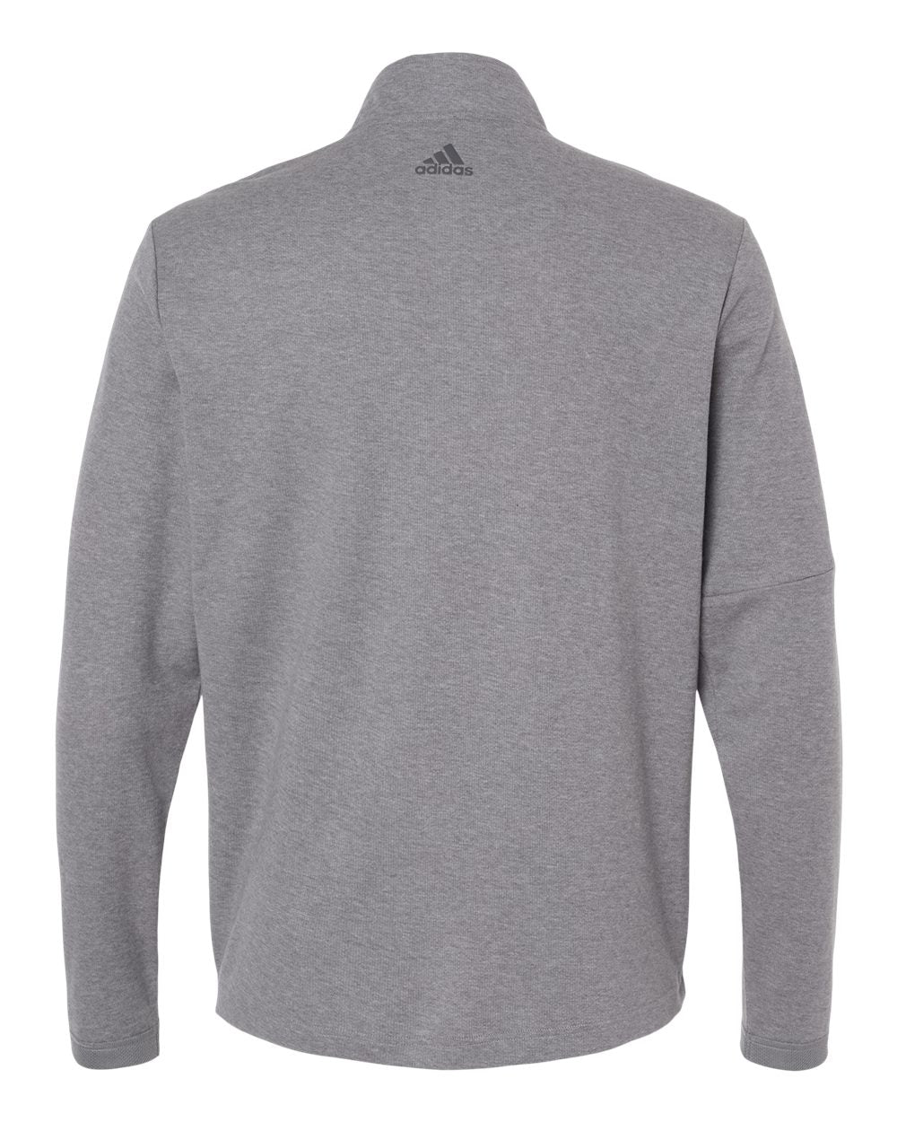 Adidas A554 3-Stripes Quarter-Zip Sweater #color_Grey Three Melange