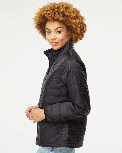 Independent Trading Co. Women's Puffer Jacket EXP200PFZ #colormdl_Black