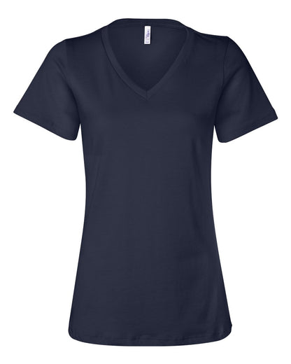 BELLA + CANVAS Women’s Relaxed Jersey V-Neck Tee 6405 #color_Navy