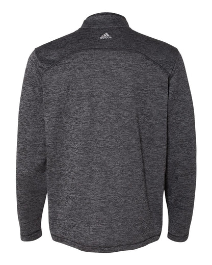 Adidas A284 Brushed Terry Heathered Quarter-Zip Pullover #color_Black Heather/ Mid Grey