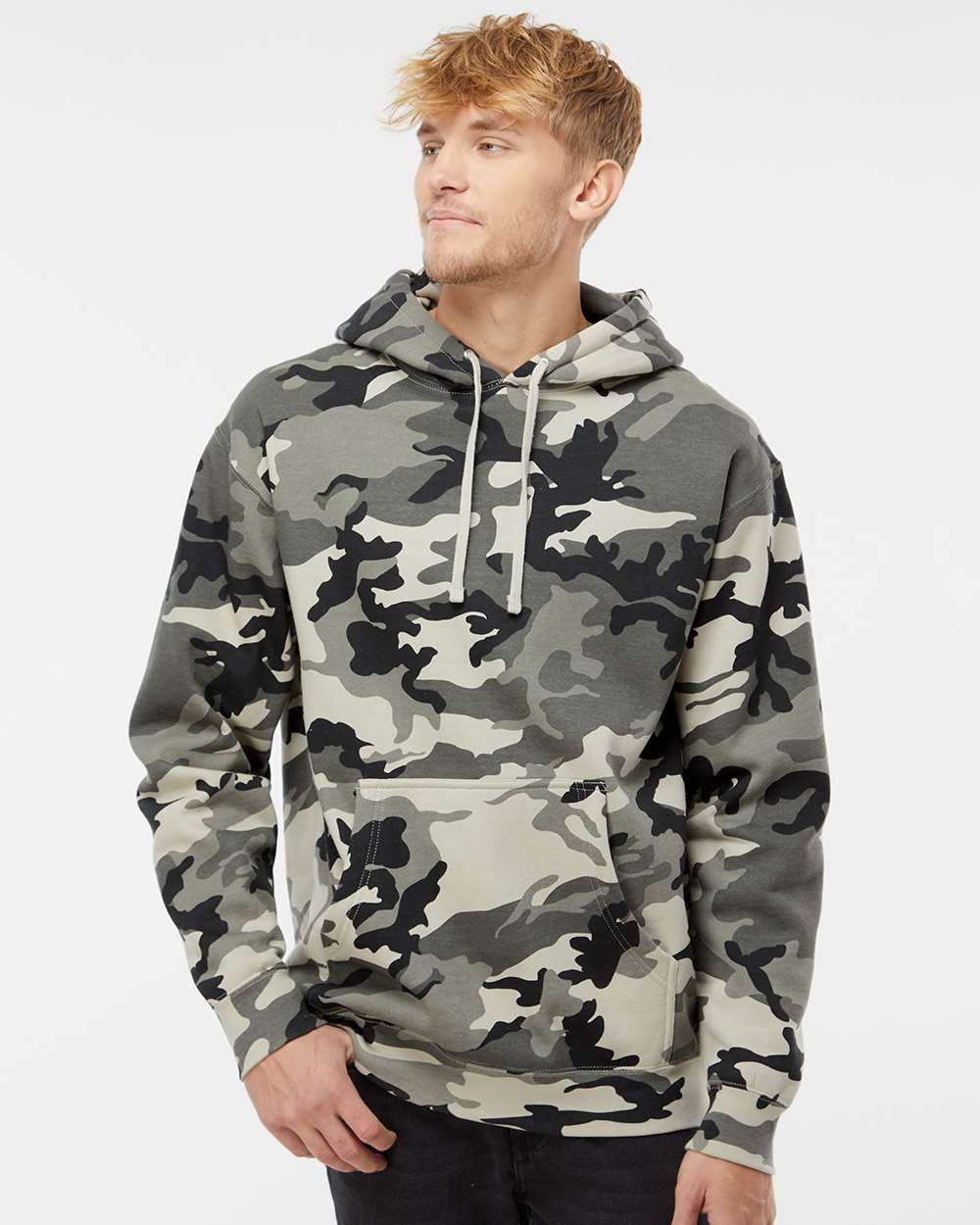 Independent Trading Co. Heavyweight Hooded Sweatshirt IND4000 #colormdl_Snow Camo