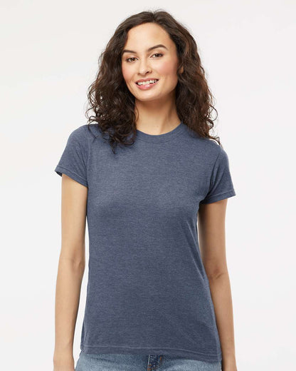 M&O Women's Fine Jersey T-Shirt 4513 #colormdl_Heather Navy