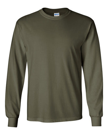 Gildan Ultra Cotton® Long Sleeve T-Shirt 2400 #color_Military Green