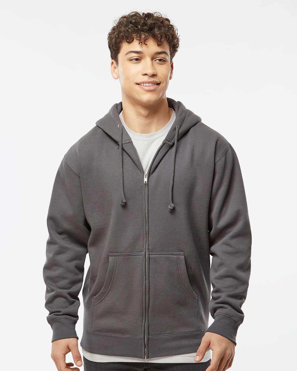 Independent Trading Co. Heavyweight Full-Zip Hooded Sweatshirt IND4000Z #colormdl_Solid Charcoal