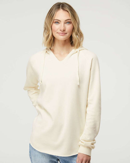 Independent Trading Co. Women’s Lightweight California Wave Wash Hooded Sweatshirt PRM2500 #colormdl_Bone