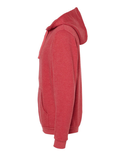 M&O Unisex Zipper Fleece Hoodie 3331 #color_Heather Red