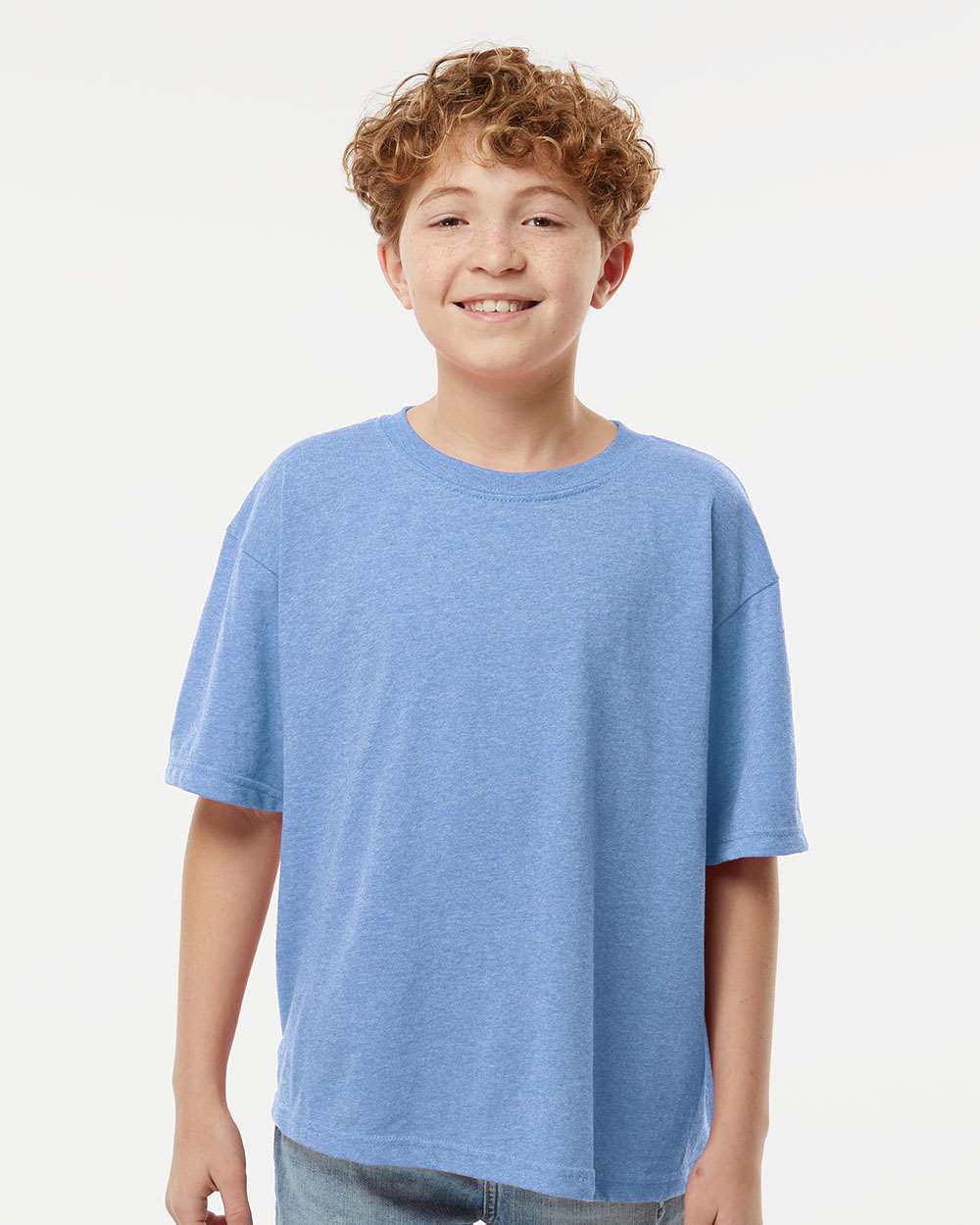 M&O Youth Gold Soft Touch T-Shirt 4850 #colormdl_Light Blue Heather