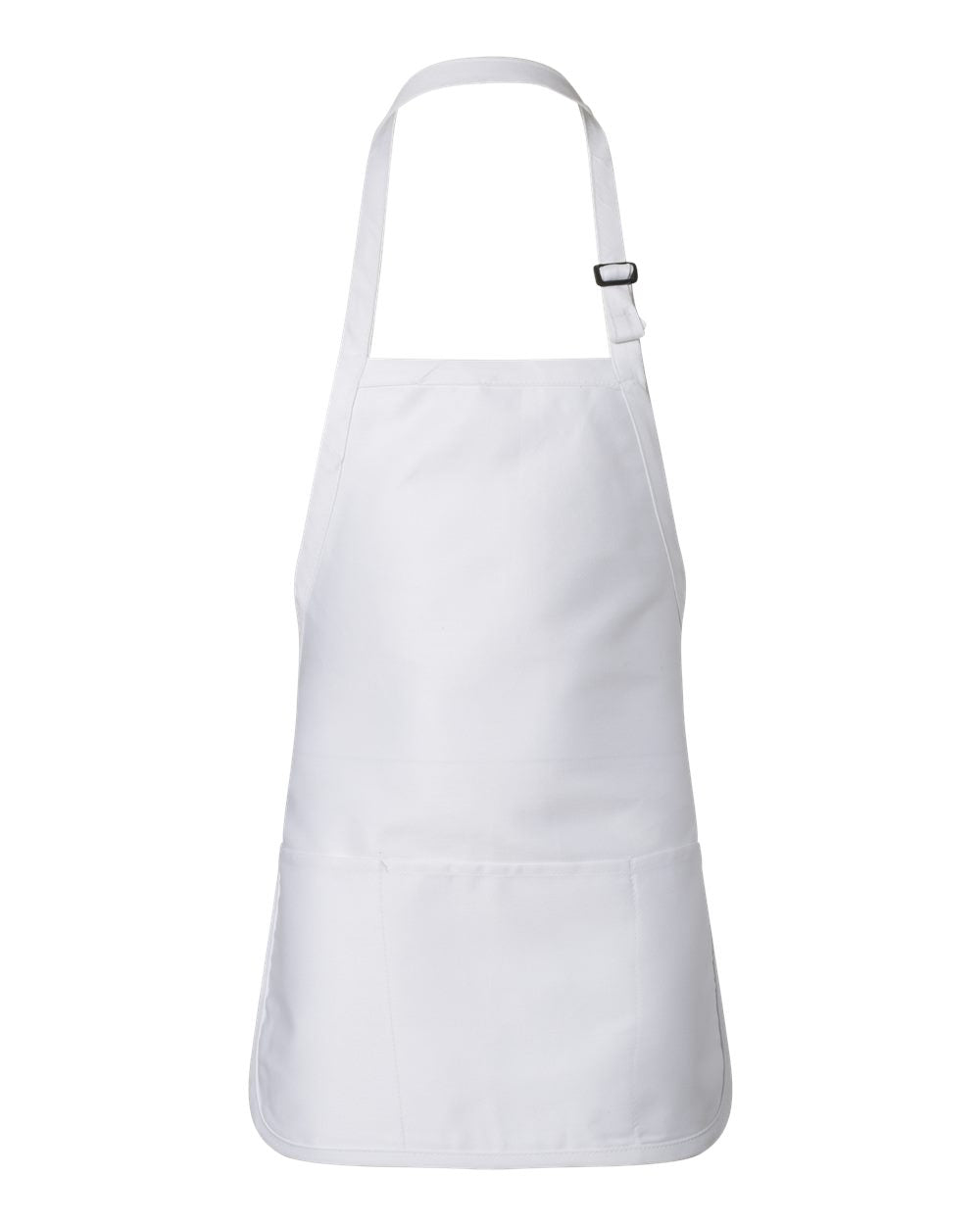 Q-Tees Full-Length Apron with Pouch Pocket Q4250 #color_White