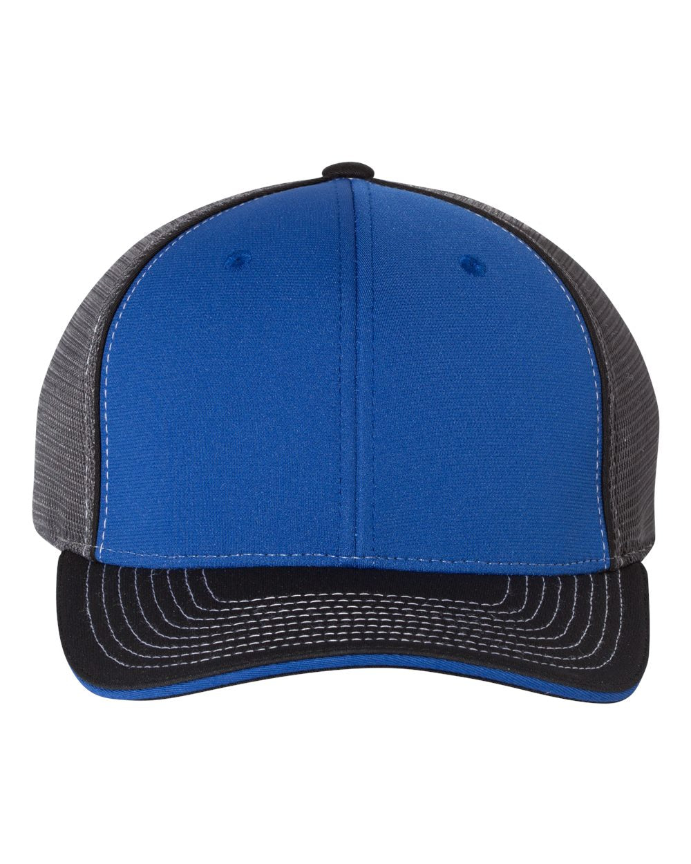 Richardson Fitted Pulse Sportmesh with R-Flex Cap 172 #color_Royal/ Charcoal/ Black Tri