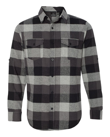 Burnside Yarn-Dyed Long Sleeve Flannel Shirt 8210 #color_Black/ Grey