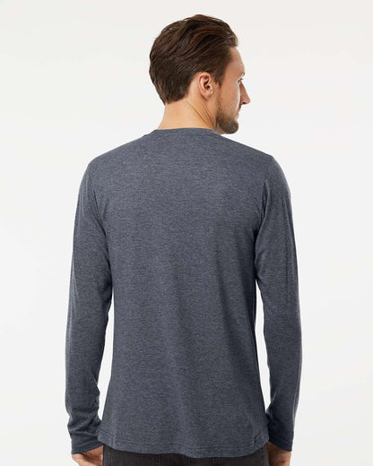 M&O Poly-Blend Long Sleeve T-Shirt 3520 #colormdl_Heather Navy