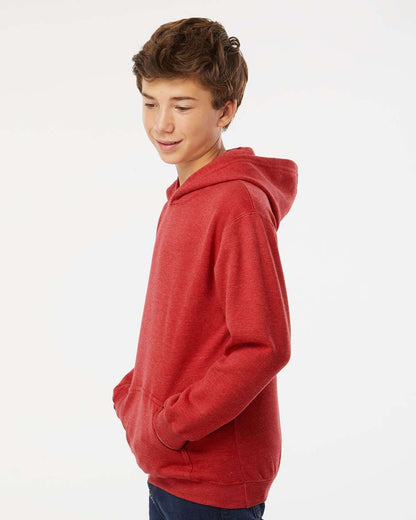 M&O Youth Fleece Pullover Hoodie 3322 #colormdl_Heather Red