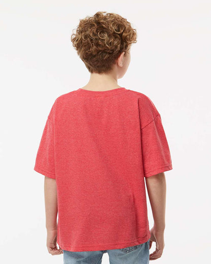 M&O Youth Gold Soft Touch T-Shirt 4850 #colormdl_Heather Red