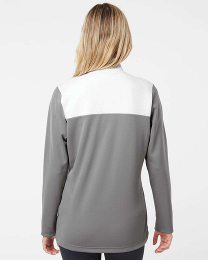 Adidas A529 Women's Textured Mixed Media Full-Zip Jacket #colormdl_Grey Three/ White