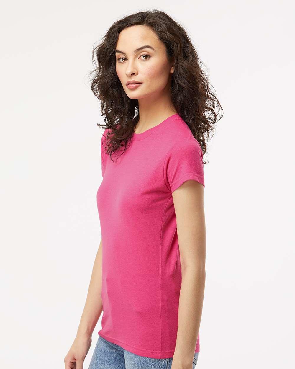 M&O Women's Fine Jersey T-Shirt 4513 #colormdl_Fine Fuchsia