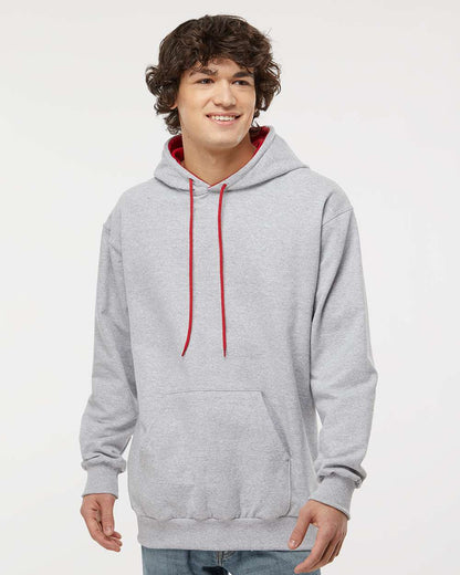 King Fashion Two-Tone Hooded Sweatshirt KF9041 #colormdl_Sport Grey/ Red