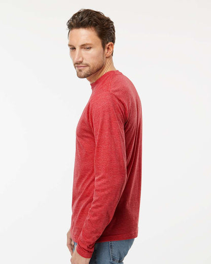 M&O Poly-Blend Long Sleeve T-Shirt 3520 #colormdl_Heather Red