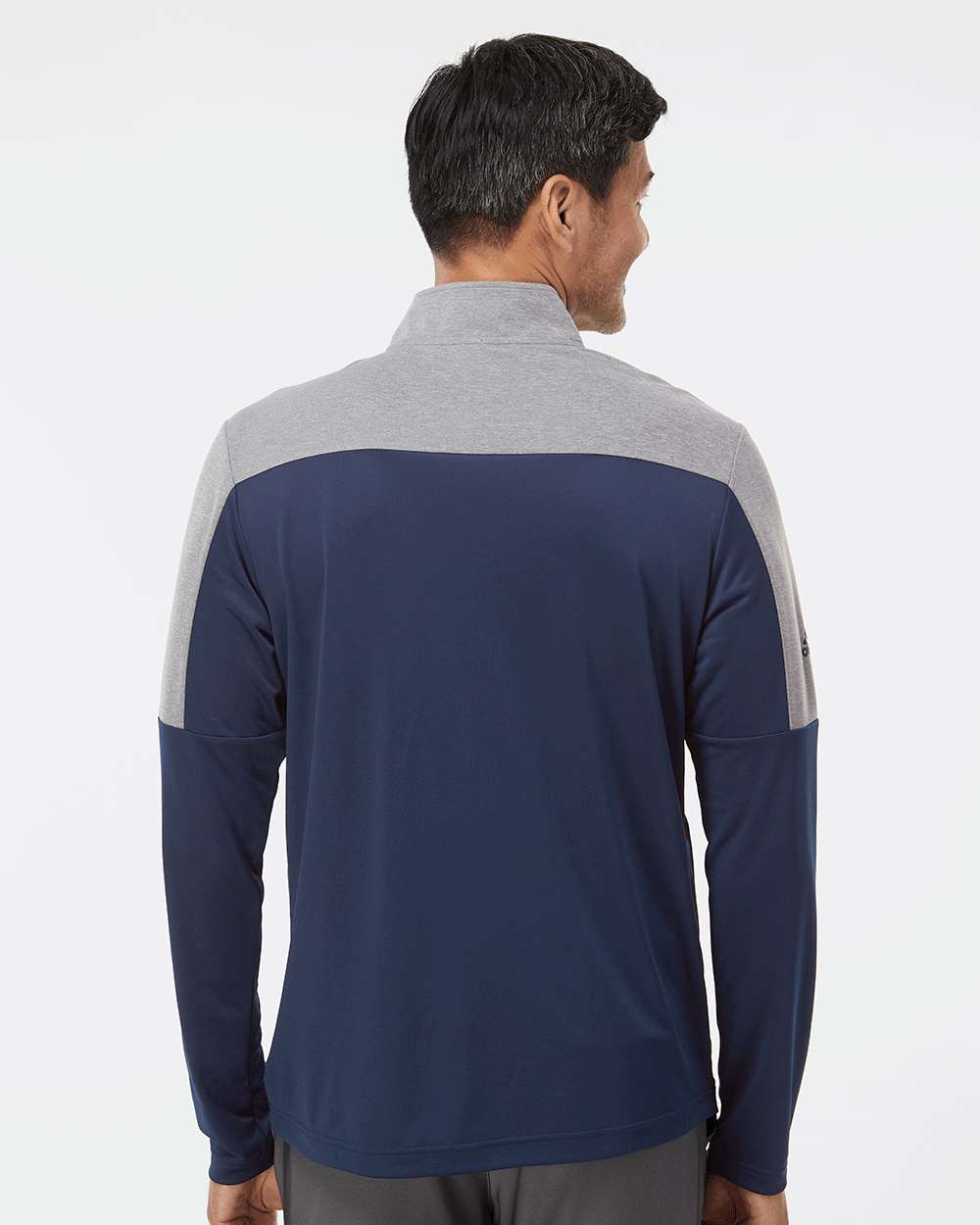Adidas A552 Lightweight Quarter-Zip Pullover #colormdl_Collegiate Navy/ Grey Three Melange