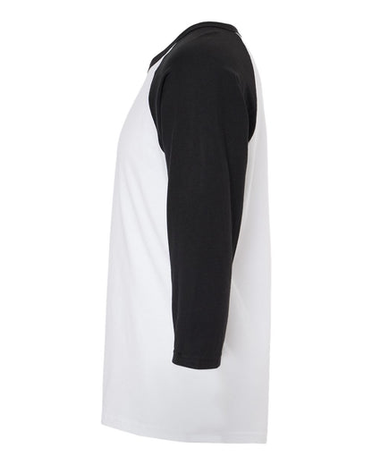 M&O Raglan Three-Quarter Sleeve Baseball T-Shirt 5540 #color_White/ Black