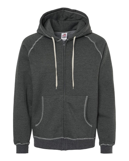 King Fashion Extra Heavy Full-Zip Hooded Sweatshirt KP8017 #color_Charcoal Mix